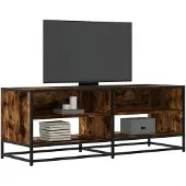 vidaXL Tv-meubel 120,5x40x46 cm bewerkt hout metaal gerookt eikenkleur