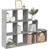 vidaXL Kamerscherm / boekenkast 3-laags 137,5x29x103,5 cm hout grijs
