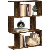 vidaXL Kamerscherm / boekenkast 3-laags 70x24x97 cm hout gerookt eik