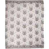 Clayre & Eef Plaid 130x180 cm Beige Polyester Herten Deken Beige Deken