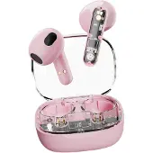 STREETZ T150 TWS In-Ear Koptelefoon - True Wireless Earbuds - USB-C Oplaadcase - Transparant/Roze