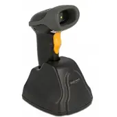 DeLOCK 2.4 GHz Barcode Scanner 1D and 2D with charging station - 5 Languages