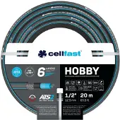 Cellfast Tuinslang voor water, 6-laags met omvlechting, 1/2 inch, 20 meter, stevig, HOBBY ATS2,