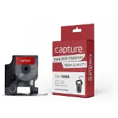 Capture Labelband CA-18488, zwart op wit, 1 stuk, nylon, DYMO, Rhino, 1,2 cm