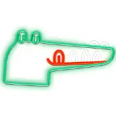 Forever Neon plexiglas LED-dinosaurus, krokodil, groen, Flnj03,