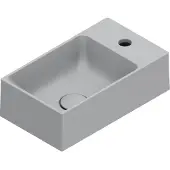 Catalano Premium Fontein 40x23cm Keramiek - Met Kraangat - Mat Cemento - 8058647594514 - Rechthoekig - Wastafels, Fonteinen, Opzetfonteinen