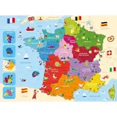 Nathan puzzel Frankrijk kaart - educatieve legpuzzel 250 stukjes.