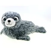 Creation pluche Zeehond knuffeldier - grijs/wit - liggend - 30 cm