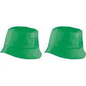 Myrtle beach 2x stuks vissershoedjes/zonnehoedjes groen voor volwassenen - Zomerhoeden