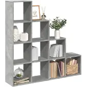 vidaXL Kamerscherm / boekenkast 4-laags 131,5x29x131,5 cm hout grijs