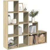 vidaXL Kamerscherm / boekenkast 131,5x29x131,5 cm hout sonoma eiken