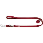 Hunter Verstelbare Looplijn Leder Rood - Hondenriem - 200x1.6 cm