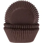 House of Marie Mini Cupcake Vormpjes - Bruin - pk/60 - Baking Cups voor Muffins en Cupcakes