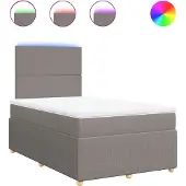 vidaXL Boxspring met matras stof taupe 120x190 cm