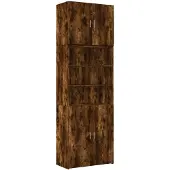 vidaXL Hoge kast 80x42,5x249 cm bewerkt hout gerookt eikenkleurig