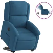 vidaXL Sta-op-stoel elektrisch verstelbaar fluweel blauw