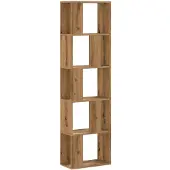 vidaXL Boekenkast 5-laags 45x23,5x162,5 cm hout artisanaal eikenkleur