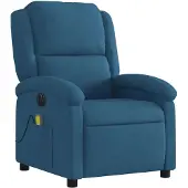 vidaXL Massagestoel elektrisch verstelbaar fluweel blauw