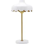PR Home Tafellamp Wells, wit / opaal, Woon-/ Eetkamer, metaal, Tafellamp