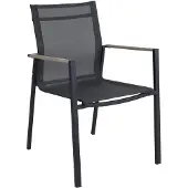 Brafab Lyra Tuinstoel Aluminium frame zwart gepoedercoat 2 stuks