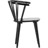 Ebuy24 Bobby eetkamerstoel met armleuningen hout zwart.