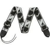 Fender gitaarband - Monogrammed 2 inch black-light grey-dark grey