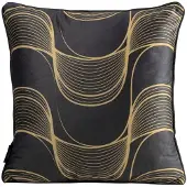 Pola Sierkussenhoes Fluweel Zwart/Beige 40x40 cm