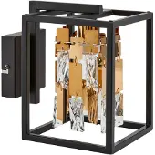 LUCANDE Wandlamp Arcan, dimbaar, zwart, Hal, Roestvrij staal, wandlamp