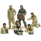 Tamiya Modelbouwpakket Militaire voertuigen - 35347 U.S. Tank Crew set - European Theater - 6 Figuren Plastic - 1:35 - Modelbouw