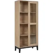 Beliani RUMSON - Vitrinekast - Lichtbruin - Hout
