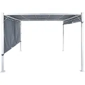 Beliani PARGA - Tuinpaviljoen - Grijs/Wit - Polyester