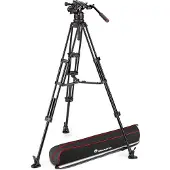 Manfrotto MVK612TWINMA Nitrotech 612 Video Head & Aluminum Twin Leg Tripod Kit