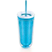 Zoku Hydration Travel drinkfles + rietje - turquoise