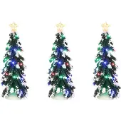 Luville Snowy Conifer with multicolour lights 3 pieces battery operated - l8,5xw8,5xh20cm