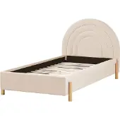 Beliani ANET - Bed - Beige - 90 x 200 cm - Fluweel