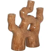 Beliani BARBUS - Bloemenvaas - Bruin - 31 cm - Steengoed
