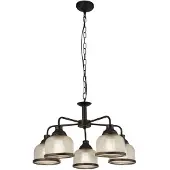 Searchlight Glazen hanglamp Highworth, dimbaar, zwart, Woon-/ Eetkamer, metaal, hanglamp