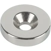 Fix-o-moll Bevestigingsmagneet - Verzonken Gat - Neodymium - Diameter 18mm - 4 Stuks