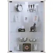 VCM Hoekvitrine Vitrinekast Vecko wit staand of hangend met LED verlichting