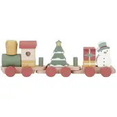 Little Dutch Kerst Blokkentrein Stapeltrain - Multikleur, 38,5 x 6,8 x 11 cm