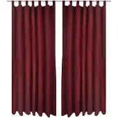 vidaXL Micro-Satijnen Gordijnen met Ringen 140 x 225 cm 2 stuks (Wijnrood)
