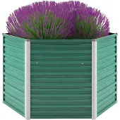 vidaXL Plantenbak verhoogd 129x129x77 cm gegalvaniseerd staal groen