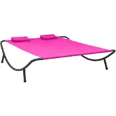 vidaXL Loungebed stof roze