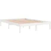 vidaXL Bedframe massief grenenhout wit 140x200 cm