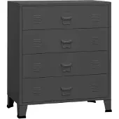 vidaXL Ladekast industrieel 78x40x93 cm metaal antracietkleurig