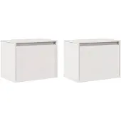 vidaXL Wandkasten 2 st 45x30x35 cm massief grenenhout wit