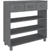 vidaXL Wandtafel HAMAR 90x35x90 cm massief grenenhout donkergrijs