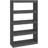 vidaXL Boekenkast/kamerscherm 80x30x135,5 cm massief grenenhout grijs
