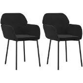 vidaXL Eetkamerstoelen 2 st fluweel zwart