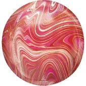 Anagram - Folieballon ORBZ Marble Red & Pink (45 cm)